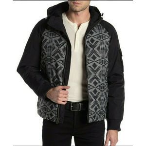 Pendleton Black Diamond Print Hooded Down Jacket